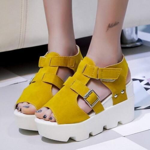 Womens Open Toe Ankle Strap Platform Wedge Sandals Girls Casual Comfort Summer Athletic Shoes Travel Outdoor Athletic Sandals