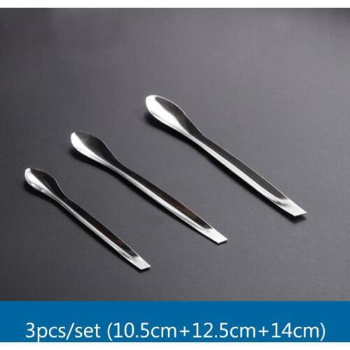 1 Set Stainless Steel Spoons Sample Scoop 10.5cm 12.5cm 14cm 3pcs/set