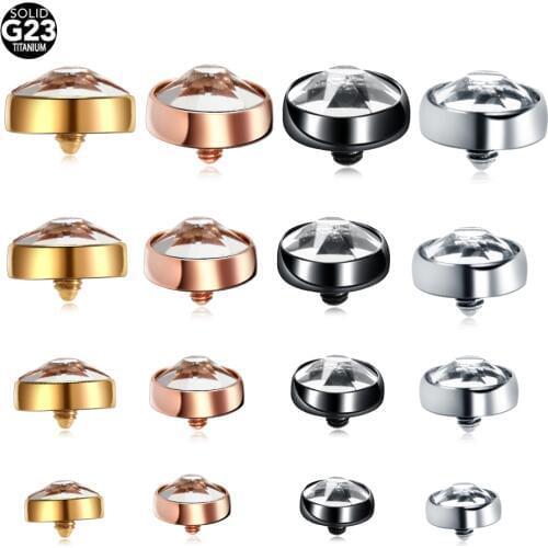 1PC 16G Micro Dermal Piercing Titanium Dermal Anchor Piercings Crystal Dermal Anchor Top Skin Diver Surface Piercing Jewelry