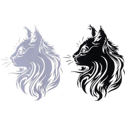 Hot New 1 Pc Universal 17*21CM Creative Pet Cat Car Sticker Vinyl Fashion Animal Car Styling Stickers Black/White Decoration