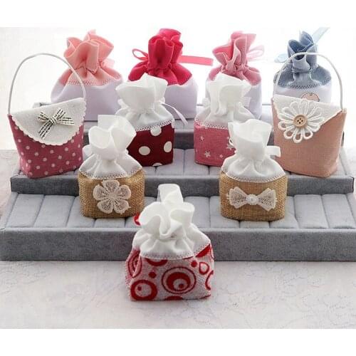 100pcs/lot Baby Birth Candy Boxes Xidan Bags Gift Bags Jewelry Bags Wedding gift bag