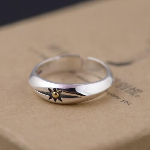 2018 Jewelry Line Thai Silver Wholesale S925 Pure Silver Ring Archaize Process Open Hand Act The Role Ofing New Gift