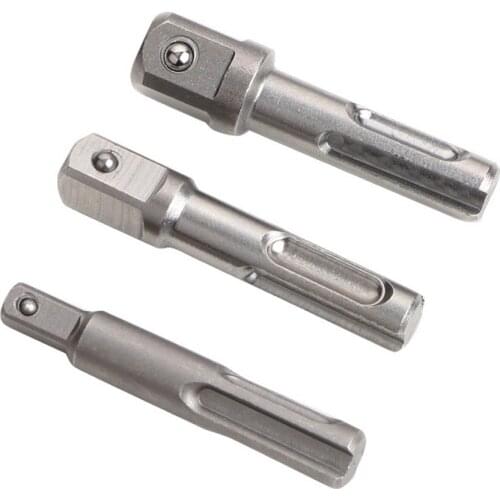 3pcs 1/4 3/8 1/2 SDS Socket Driver Adapter Power Drill Bit Chuck Extension Tools For Impact Driver Or Drill Power Tool