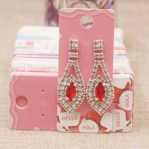 4*9CMnew arrival pink paper earring card tag white/kraft flower marbel desig earring tag DIyThank you jewelry earring tag 100pc