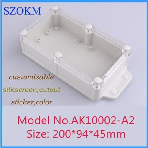 4 pcs/lot, plastic device box electric case outlet enclosure 200*94*45mm waterproof electronics cabinet enclosure white
