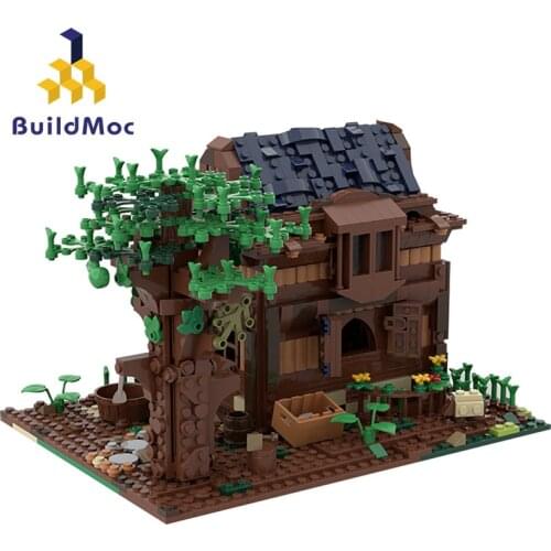 50031 21318 Mountain Villa Medieval House Alternative Build City Street View Duplex Yard with Big Trees Give Mom a Birthday Gift
