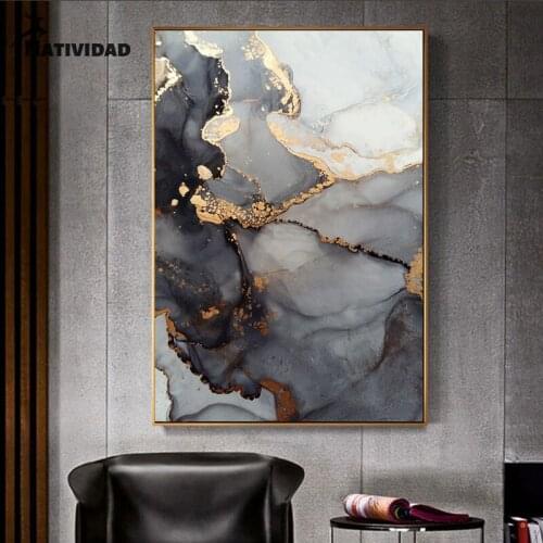 Abstract Gilt Texture Canvas Painting Nordic Graffiti Fashion Art Print Poster Living Room Hotel Home Room Aesthetic Decoration