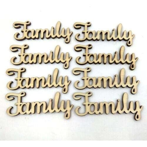 10Pcs Blank Wooden Family Word Letters Alphabet Script For Family Tree Craft
