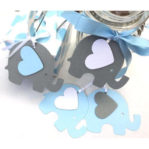 Custom color Elephant Baby Shower gift Favor Tags Wedding Birthday Baptism Christening Party Favors Wish Tree insert cards
