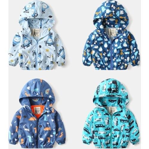 2-7 Y Childrens Jacket 2021 Autumn New Boys Fashion Zipper Hooded Jacket Casual Short Windbreaker for Boys Kids Baby Outerwears