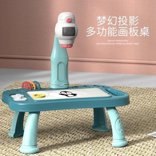 Childens Led Projector Art Drawing Table Toys Kids Painting Board Desk Arts and Crafts Projection Montessori Children Learning