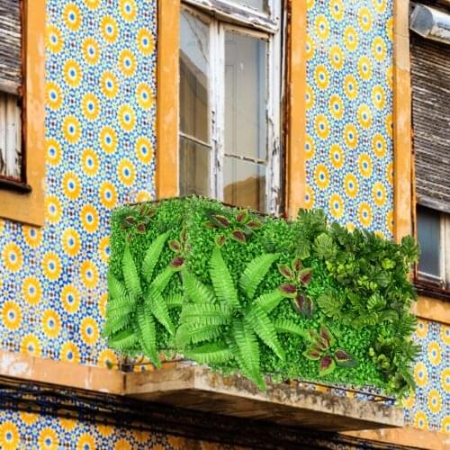 Artificial Plant Lawn 40*60CM Leaf Privacy Fence Green Plants Panels Plant Wall Landscaping Fence Privacy Fence Screen