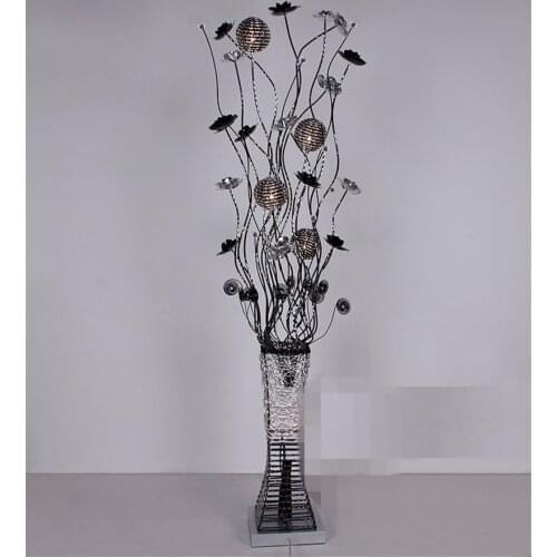Beautiful Vase floor lamp Brief fashion house lighting handmade aluminum wire floor light Red,gold,purple,silver,black led Lamp