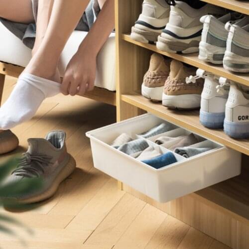 Creative drawer type socks underwear storage box household goods under the table thick seamless wall-mounted underwear