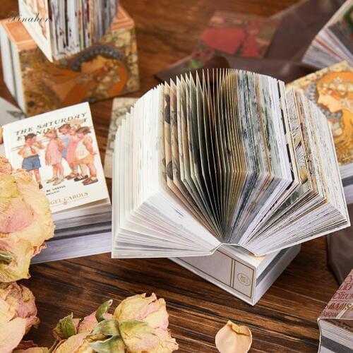 200pcs Mini material book flower angel Material Paper Junk Journal Planner Scrapbooking Vintage Decorative DIY Craft Paper