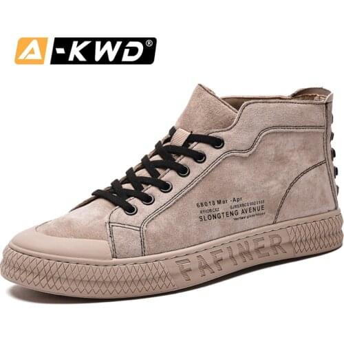 Fashion Shoes 2019 High Top Leather Sneakers Man Wear-Resistent Herrenschuhe Sneakers Hombre Pu Boots Mens Casual Shoes Hot Sale