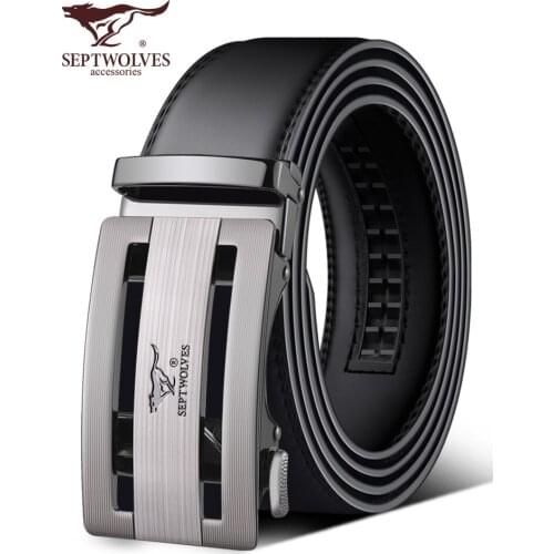 Mens Leather Belt Automatic Leather Buckle Belt New Genuine Cowhide Suit Pant Belt Trendy Young People All-Matching