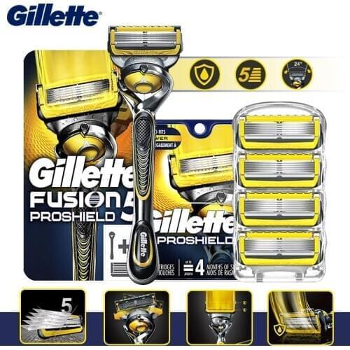 Gillette Knife Fusion Original Proshield Razors safety Mens shaver For man Shaving High quality Handle With Replacement Blades