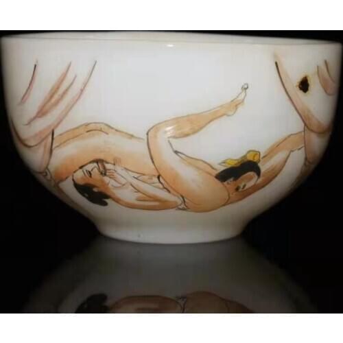 Very rare Qing Dynasty (QianLong1711-1799)Colored glaze painted body art Liuli bowl,with mark,Decoration,#02,Free shipping