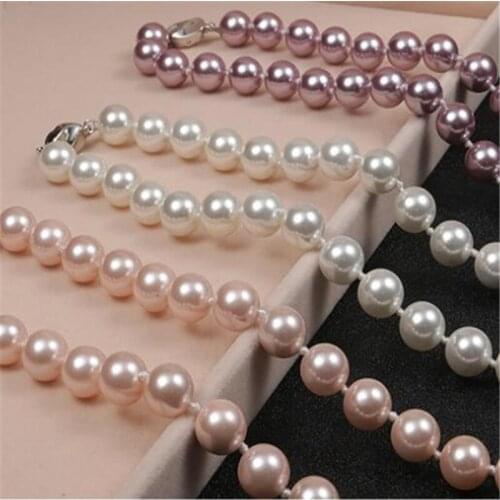 Real shell Baroque Pearl Tassel Necklace for Women Bridal Wedding Strand Beaded Sweet Female Choker White Best Friend Jewelry