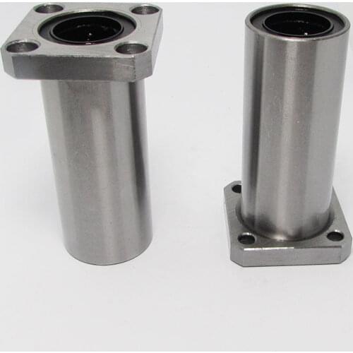 2pcs LMK12LUU 12mm bearing square flange long linear ball bearing for 12mm linear guide rail rod round shaft cnc bearing