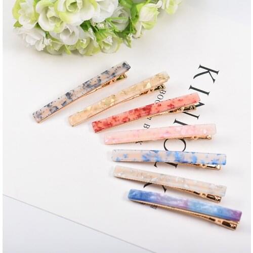 Rectangle Acetate Chic Minimalist Cute Acrylic Hair Clip Colorful Hair Grip Barrettes Hairpin Hair Accessories for Women