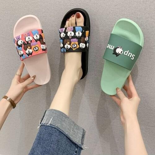 Women Men Slippers Summer Beach Slides Cartoon Animal Home Indoor Thick Soled Sandals Boys Girls Ladies Couples Shoes Flip Flops