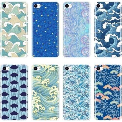 Art Wave Aesthetic Blue Abstract Phone Cases For Meizu 15 Lite 16 Plus 16th 16x Silicone Cover For Meizu Pro 6 7 Plus U10 U20