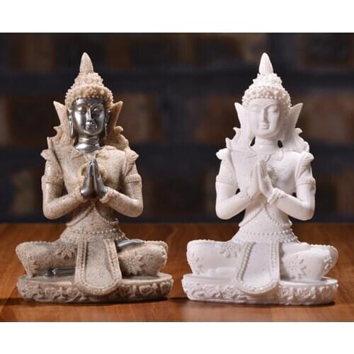 Asian Buddha resin statue portrait Buddhism sculpture 7x5x11cm sitting Buddha cabinet decoration home furnishings ornaments p030