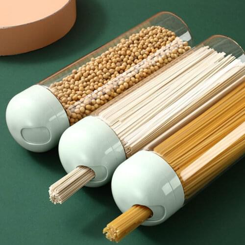 Glass Spaghetti Storage Container Pasta Noodles Container with Lid Kitchen Organizer Tank Food Container Sealed Fresh-keeping