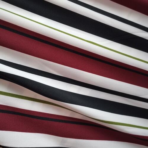 Trousers Fabric Chiffon Stretchy 2 Tone Stripe Poly Skirt DIY Fabric For Dress Blouse 1 Yard