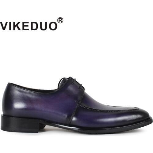2020 Vikeduo Classic Fashion Custom Genuine Leather Shoes Lace Up Luxury Dance Dress Formal Original Design Mens Derby Shoes