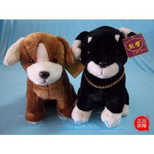 High quality goods,black or brown squatting pose dog 32cm plush toy ,Christmas gift h58