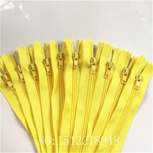 10pcs ( 14 Inch ) 35CM Yellow Nylon Coil Zippers Tailor Sewer Craft Crafters &FGDQRS #3 Closed End
