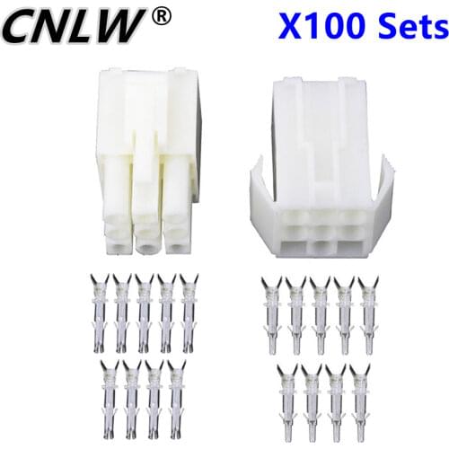 100 Sets EL-9P Small tamiya Electronic connector 4.5mm spacing, EL-4.5 9P Multipole Connectors Male and Femal Plug + terminals