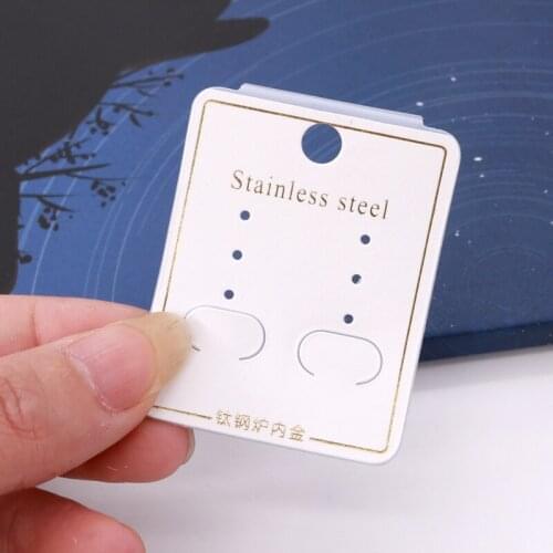 100pcs/lot 5*4cm Jewelry Earrings Paper PVC Cards Accessories Stud Earring Display Packaging Hanger Card Tag Wholesale