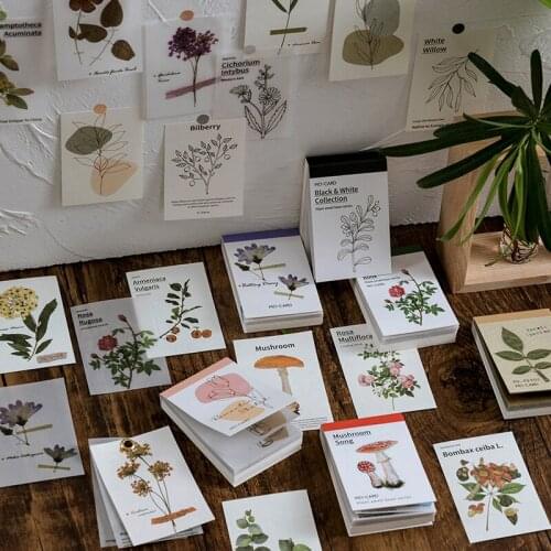 80 sheet Vintage Beautiful Plant Retro Card Kraft Cards for Deco Stationery LOMO Cards Stationery Notepad Sticky Notes