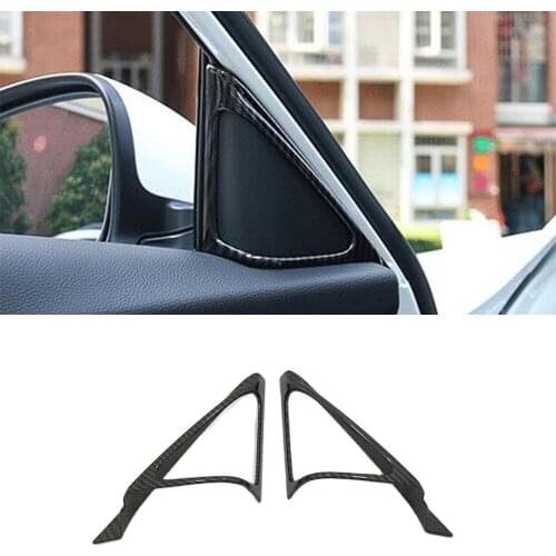 ABS Matte/Carbon fibre For Honda Accord 10th 2018 2019 Car interior A-pillar Speaker horn ring trim Accessories car styling 2pcs