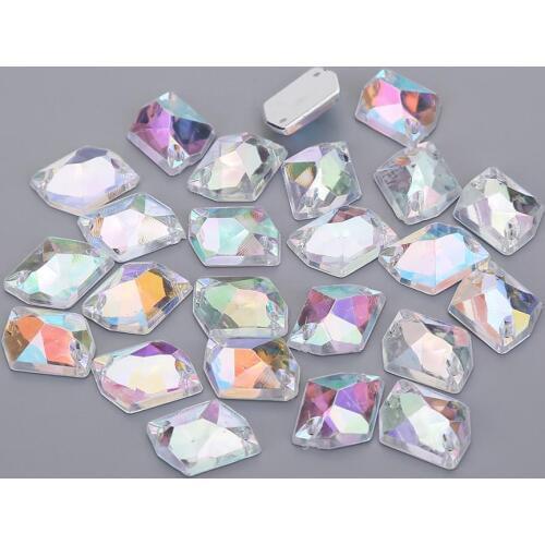 14*17mm Flatback Acrylic crystal Rhinestone sewing jewelry findings Wedding Dress Diy beads
