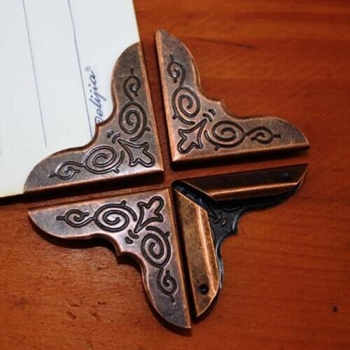 Albums Menus Folders Antique Bronze Metal Book Scrapbooking Notebook Corner Protectors Home Decoration Accessories 12PCS ZMONH