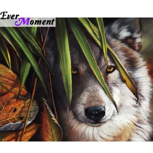 Ever Moment 5d Wolf Diamond Painting Cross Stitch Full Diamond Embroidery Square Stones Crystal Mosaic Embroidery Kits ASF668