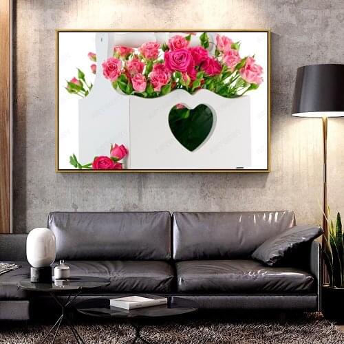 Artcozy Oil Canvas Painting rose flowers For Home Decoration Wall Art