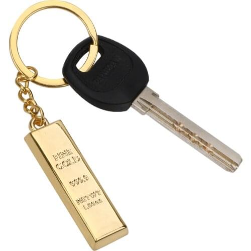 Car Key Chain Ring Holder Keychain Keyring Gold Brick Design Handbag Wallet Pendant Off Road 4x4 Motorcycle Accessories