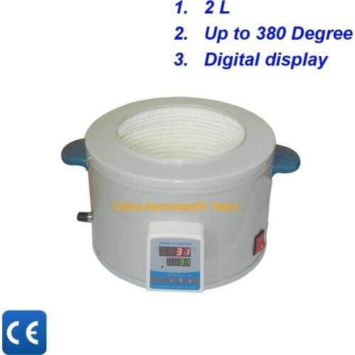 Free shipping, 2L,220V/110V,650W,Electric Temp Adjust Heating Mantle,Lab Flask Heater Sleeve