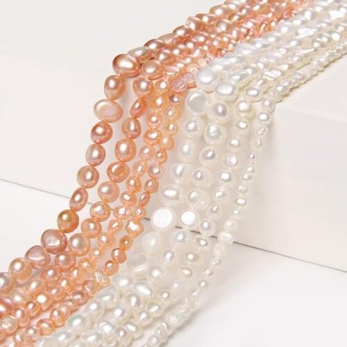 Natural Freshwater Baroque Pearls Beads Wholesale 4-9 mm Irregular Shape White Pearls Strand Beads For DIY Making Jewelry Decora