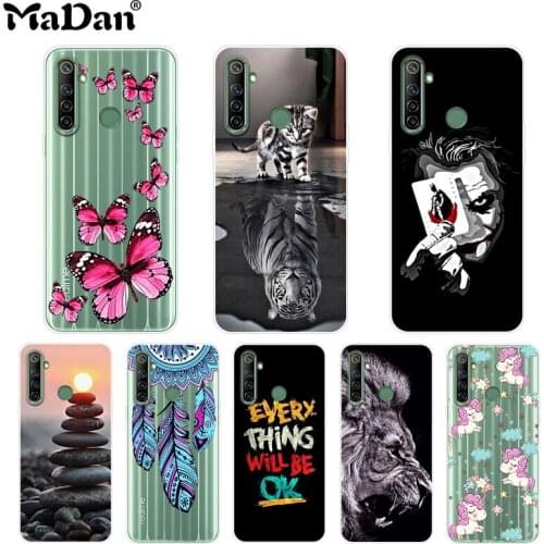 Coque For OPPO Realme 6i 5i 5s 5 Case Soft Silicone Slim Clear TPU Protective Funda Realme5 5i 6i Cover Color Drawing Cartoon