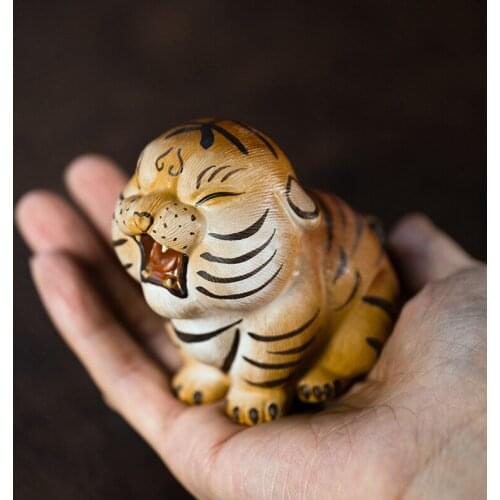 Purple Sand Tea Pet Tiger Ornaments Zodiac Mud Painted Tiger Tea Play Tea Set Accessories