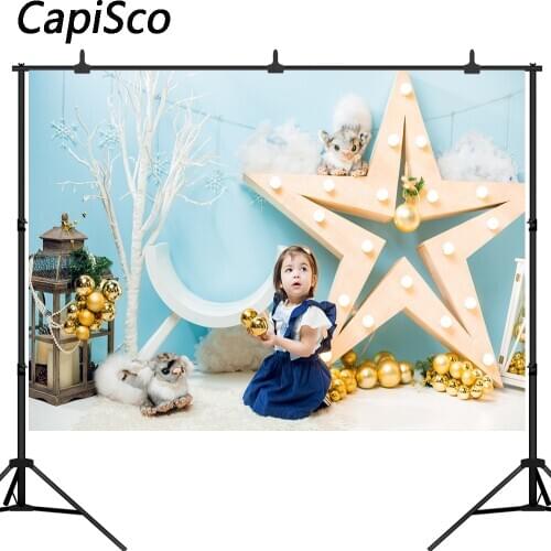 Capisco Photography Backdrop Christmas Holiday Family Photo Background Newborns Baby Child Snowy Winter Photobooth Studio Props
