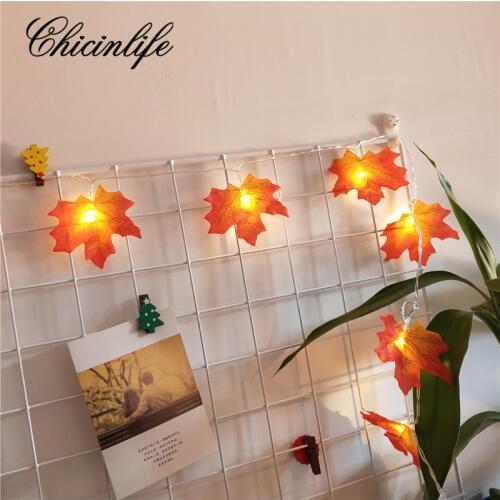 Chicinlife 1set Maple Leaf String Lights LED Thanksgiving Night Lamp hanging New year Christmas birthday Party Decoration