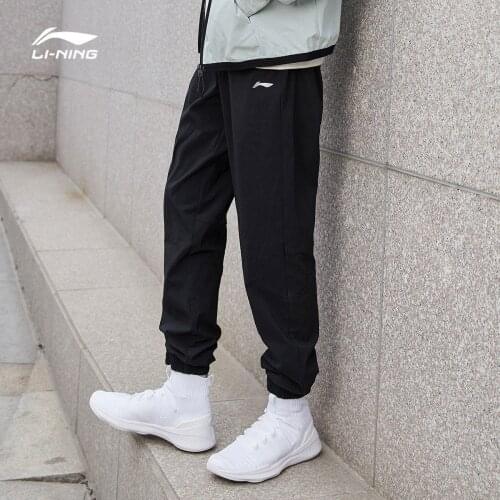 Li-Ning Men 2021 New Casual Pants Polyester Pockets Elastic Waist LiNing li ning Fitness Sports Pants Trousers AYKR419